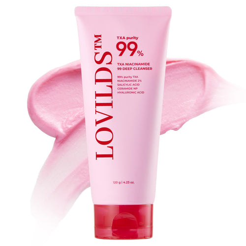 đ LOVILDS⢠99% High-Purity TXA+Niacinamide Pink Bubble Gum Cleanser for Deep Cleansing, Blackhead Removal & Pore Refinement