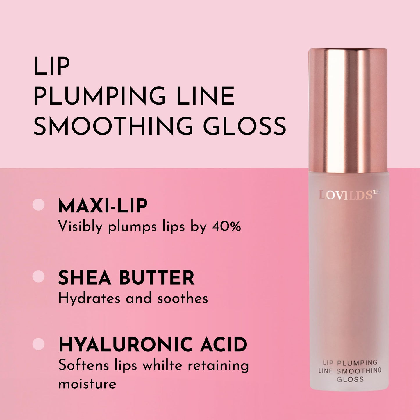 š LOVILDS⢠Lip Plumper Gloss | Hydrating, Volumizing Formula for Fuller-Looking Lips | Non-Sticky, Long-Wearing Lip Gloss