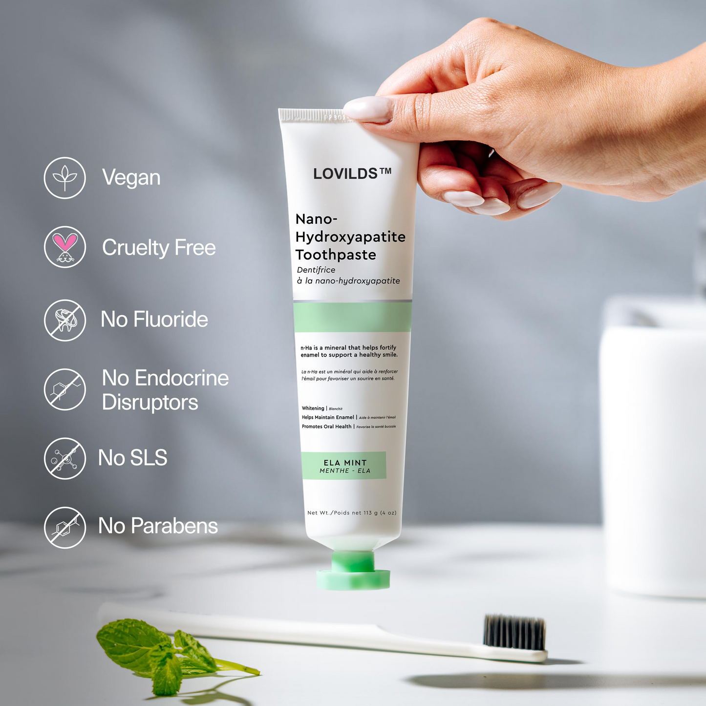 𦷠LOVILDS⢠Fluoride-Free Toothpaste with Nano Hydroxyapatite