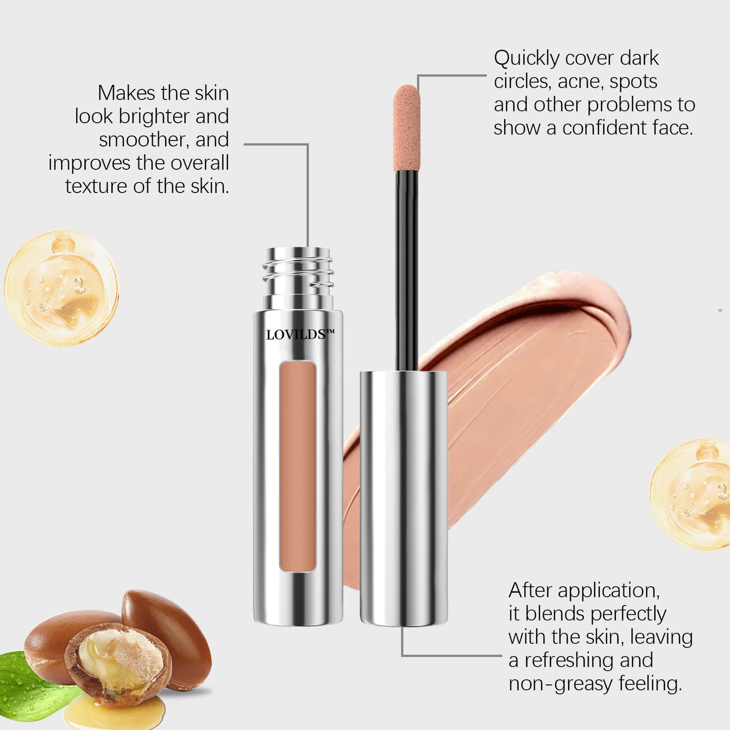 đĽLimited Time 50% Off! đLOVILDS⢠Flawless Concealer â 24H Full Coverage, Undetectable Finish