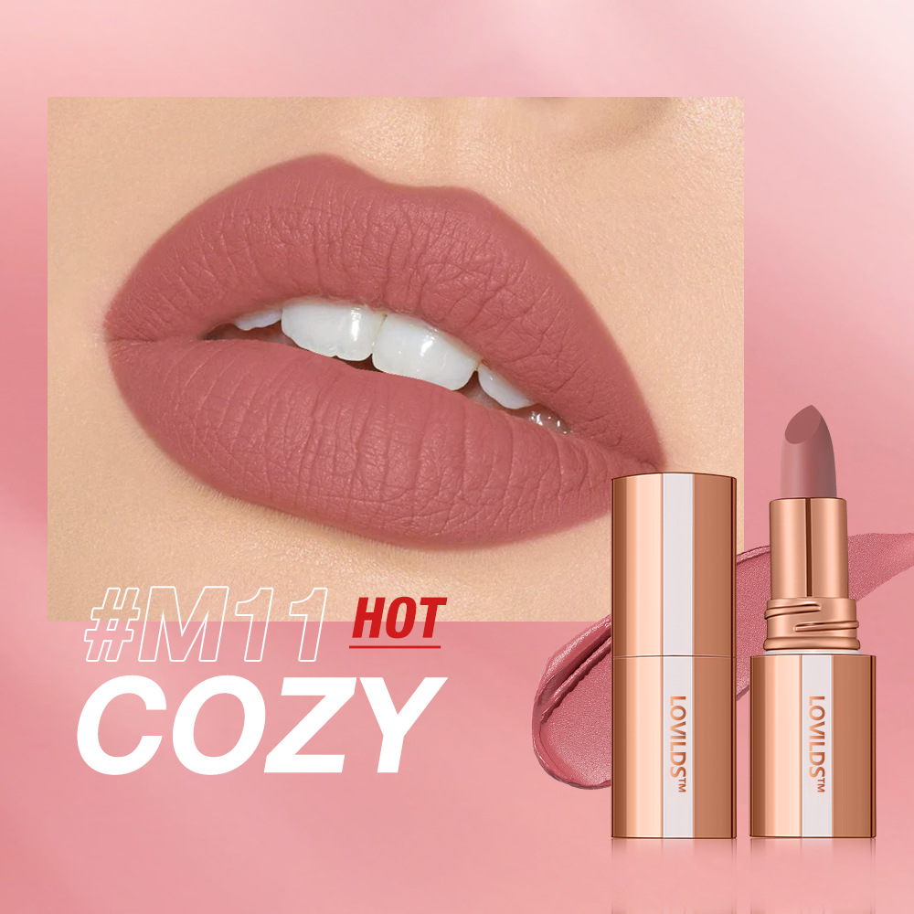 💋 LOVILDS™ Velvet Matte Lipstick - Silky & Richly Pigmented, 24H Long-Lasting, Smudge-Proof, Waterproof & Kiss-Proof