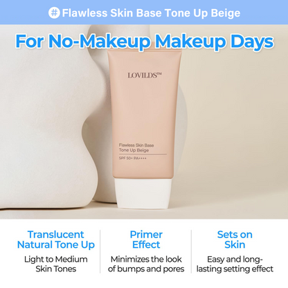✨ LOVILDS™ All-in-One Tinted Sunscreen (Sunscreen + Primer + Foundation) | Lightweight Beige Tone-Up Base | SPF50+ PA++++ | Hydrating Sheer-Finish Korean Skincare
