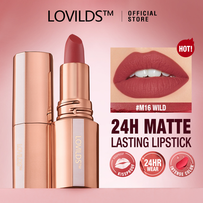 💋 LOVILDS™ Velvet Matte Lipstick - Silky & Richly Pigmented, 24H Long-Lasting, Smudge-Proof, Waterproof & Kiss-Proof