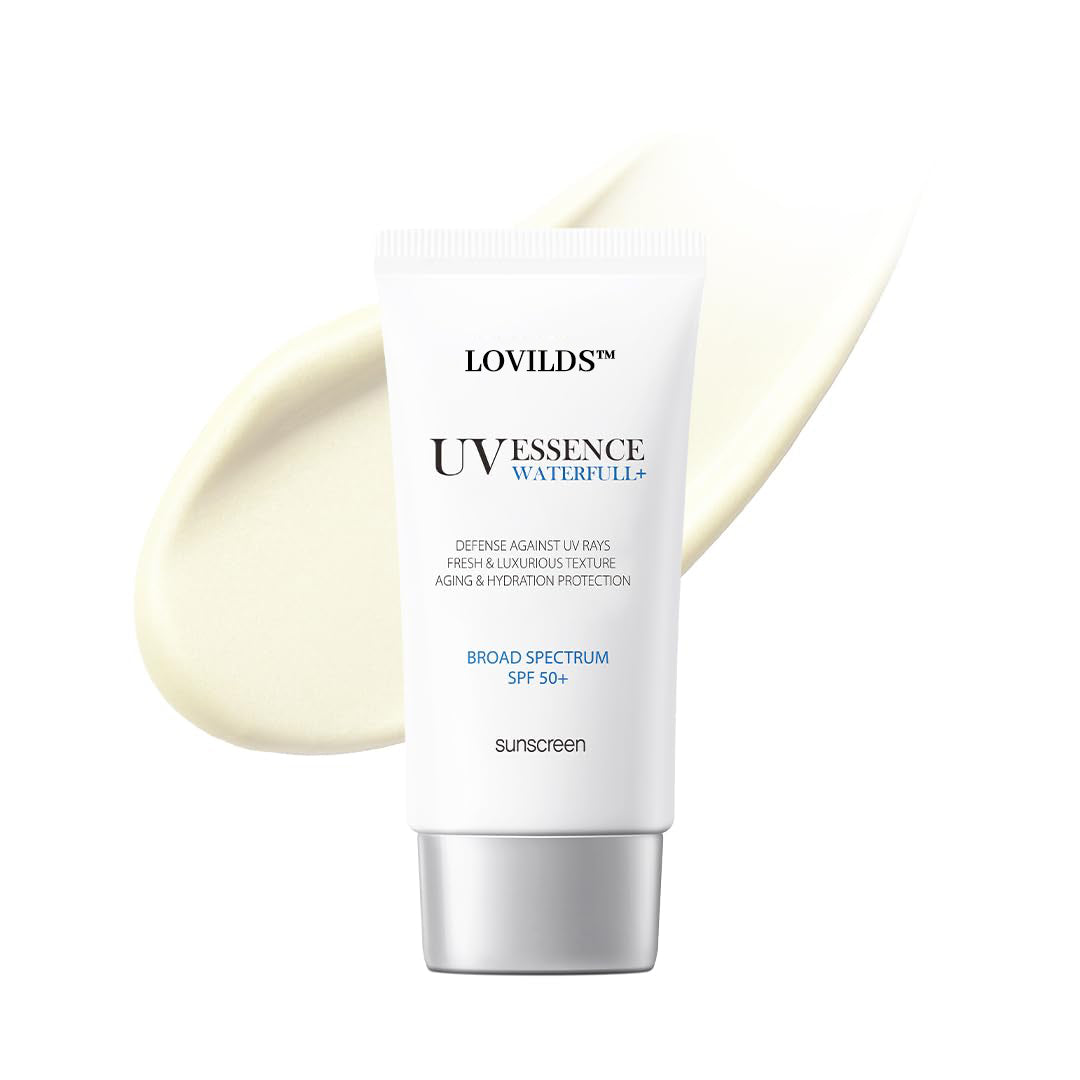 🌞 LOVILDS™ Moisturizing Tone-Up Sunscreen SPF 50+ | Korean Facial Sunscreen Serum · Broad Spectrum UV Protection · Sweat Resistant