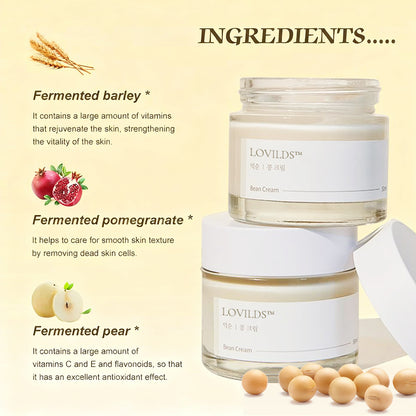 ✨ LOVILDS™ Bean Cream | Intensive Moisture Face Cream - Korean Skincare for Pore Care & Sebum Regulation, Achieve Smooth Nourished Glass Skin