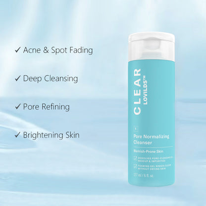 ✨ LOVILDS™ Clear Pore Normalizing Facial Cleanser – Salicylic Acid Acne Face Wash for Blackheads, Redness & Clogged Pores