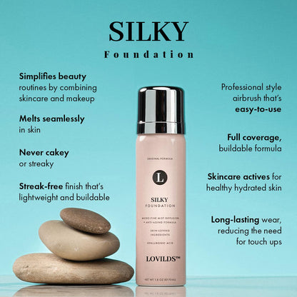 ✨ LOVILDS™ Radiance-Boosting Mineral Lightweight Foundation Set – Includes Silky Foundation and Professional Powder Brush (2-Piece Set)