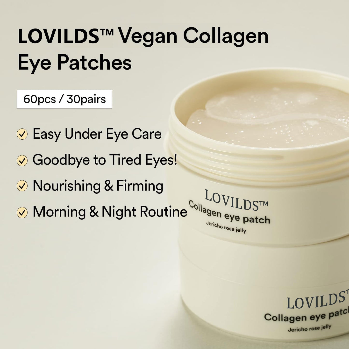 ✨ 💧 LOVILDS™ Collagen Jelly Eye Patch for Puffy Eyes & Dark Circles & Wrinkles, 60 Patches