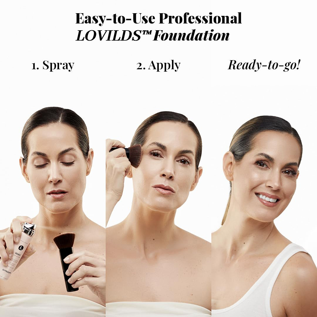 ✨ LOVILDS™ Radiance-Boosting Mineral Lightweight Foundation Set – Includes Silky Foundation and Professional Powder Brush (2-Piece Set)