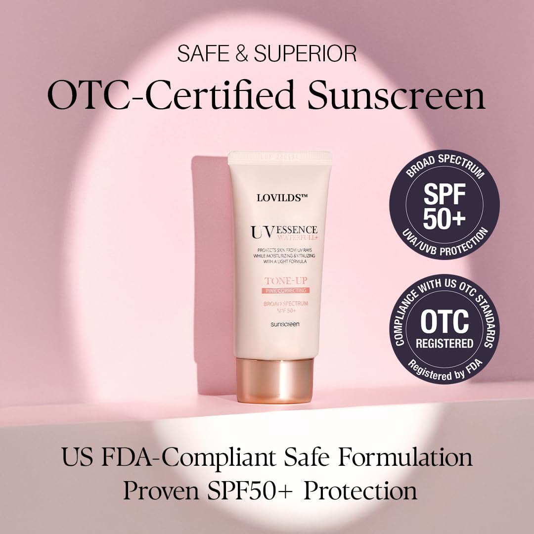 🌞 LOVILDS™ Moisturizing Tone-Up Sunscreen SPF 50+ | Korean Facial Sunscreen Serum · Broad Spectrum UV Protection · Sweat Resistant