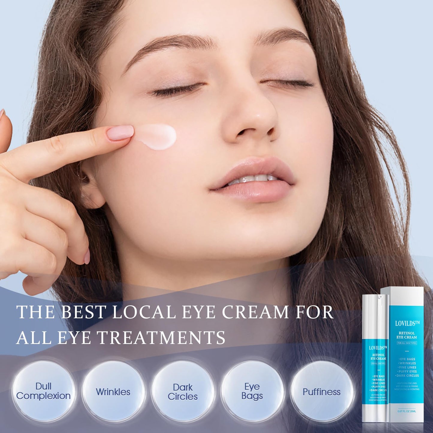 👁️ LOVILDS™ Advanced Retinol Under Eye Cream - Anti-Aging Treatment for Wrinkles, Fine Lines, Eye Bags, Dark Circles and Puffiness