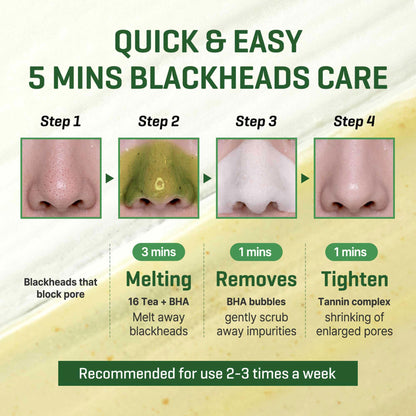 🍃 LOVILDS™ Bye Bye Blackhead Bubble Cleanser – 30-Day Miracle Green Tea Face Wash & Mask